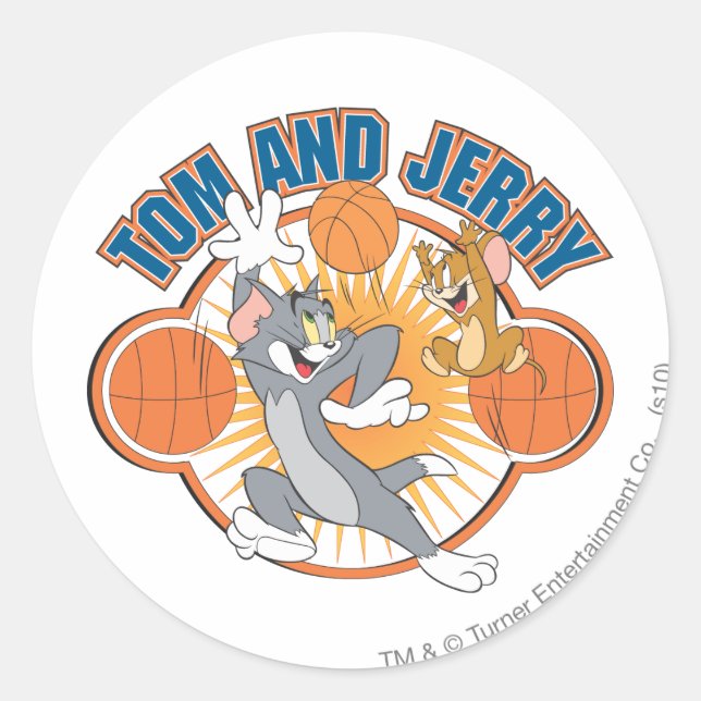 Sticker Rond Tom et Jerry Basketball 4 (Devant)