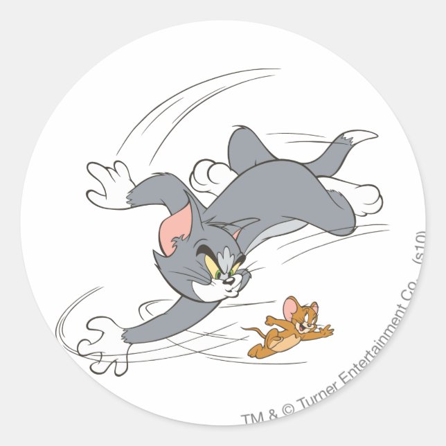 Sticker Rond Tom et Jerry Chase Turn (Devant)