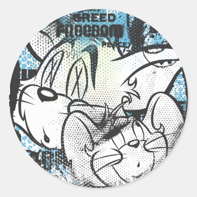Sticker Rond Tom et Jerry Grimey (Devant)