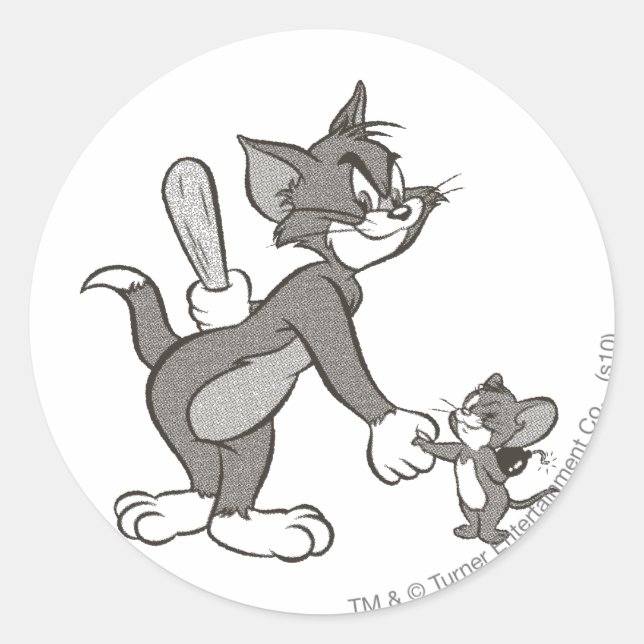 Sticker Rond Tom Et Jerry Manipulent (Devant)