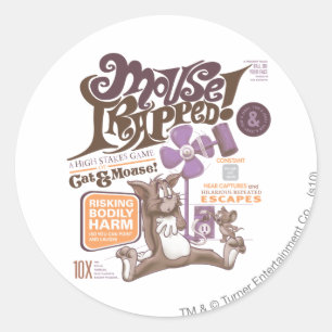 Sticker Rond Tom et Jerry Mouse piégés