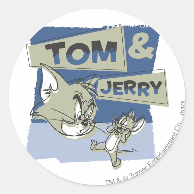 Sticker Rond Tom et Jerry Scarridey Mouse (Devant)