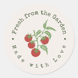 Sticker Rond Tomate Botanique Rouge Personnalisé Fraîchement Cu