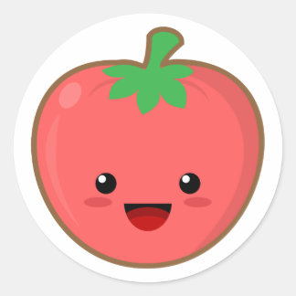 Sticker Rond Tomate de Kawaii