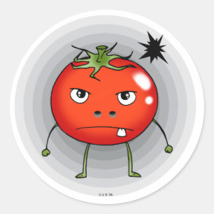 Sticker Rond Tomate fâchée
