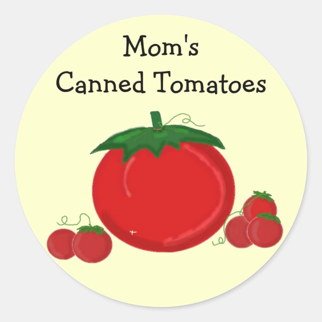 Sticker Rond Tomates en conserve de maman (Devant)