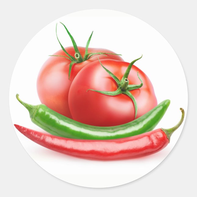 Sticker Rond Tomates et piments (Devant)