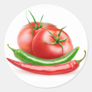 Sticker Rond Tomates et piments