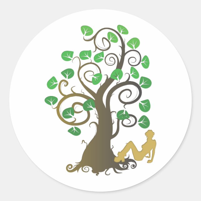 Sticker Rond Tombé de l'arbre généalogique (Devant)