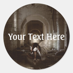 Sticker Rond Tombé Je Pensais Que J'Étais Ton Ange
