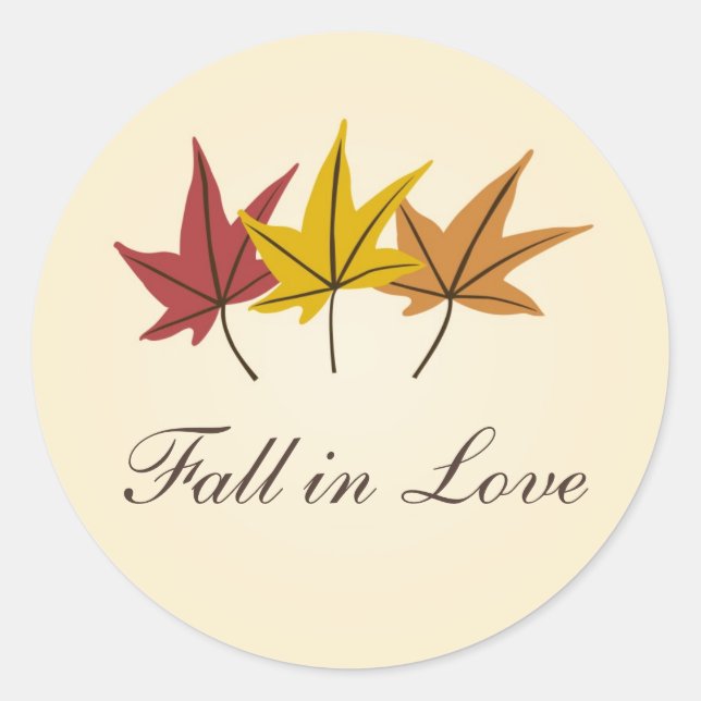 Sticker Rond Tomber dans l'amour Fête des mariées ou Mariage (Devant)