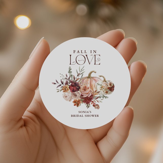 Sticker Rond 'Tombez Amoureux' Automne Fleurit Mariage Thème Ci (Créateur téléchargé)