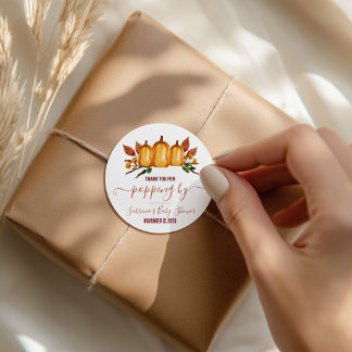 Sticker Rond Tombez amoureux, Citrouille orange, Remerciements
