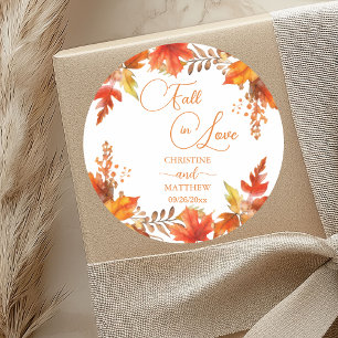 Sticker Rond Tombez amoureux Élégant Bohème Floral Mariage