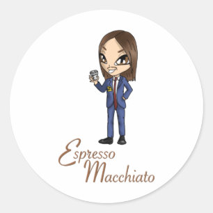 Sticker Rond Tommy Cash Espresso Macchiato Eurovision 2025 Esto