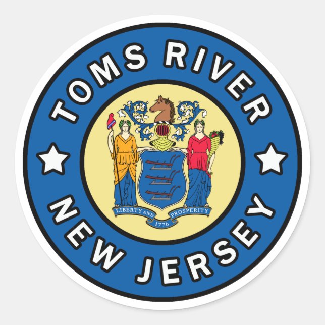 Sticker Rond Toms River New Jersey (Devant)