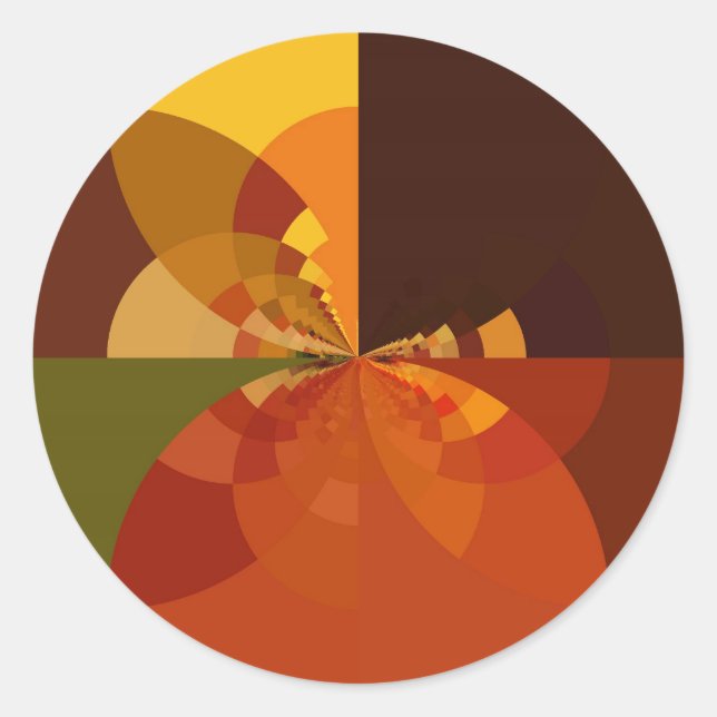 Sticker Rond Tonalité Terre Art couleur Abstrait Design d'impre (Devant)