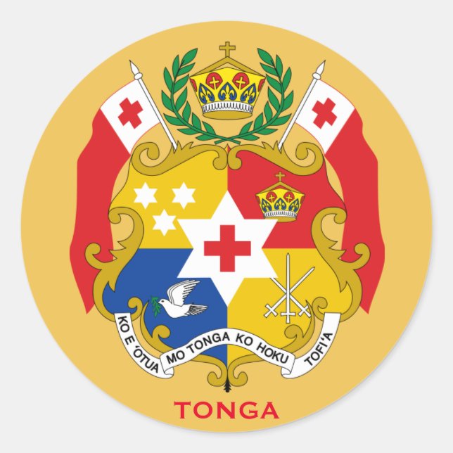 Sticker rond Tonga Crest (Devant)