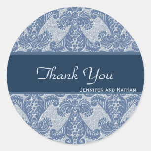 Sticker Rond Tons de Merci Damas bleu