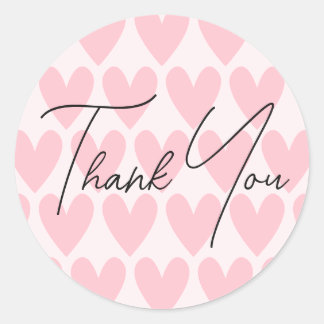 Sticker Rond Tons Motifs du Coeur mignon du Merci rose