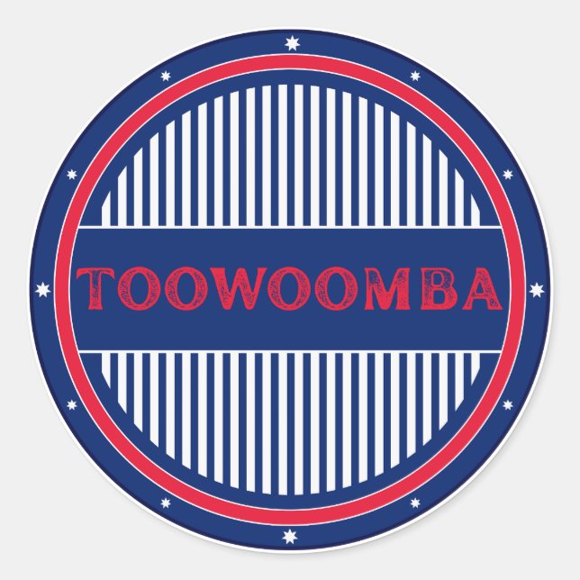 Sticker Rond Toowoomba City Pride Emblem – Australian Identity (Devant)