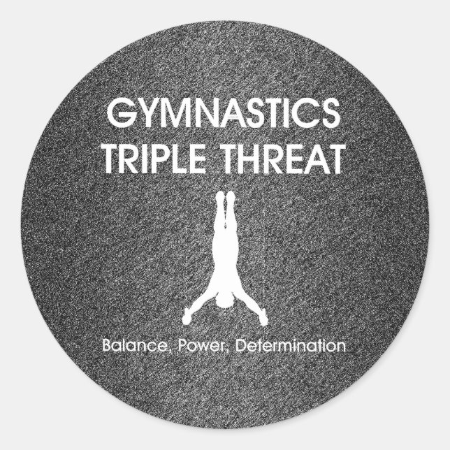 Sticker Rond TOP Gymnastique triple menace (hommes) (Devant)
