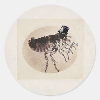 Sticker Rond Top Hat and Cane Flea
