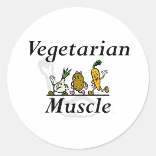 Sticker Rond TOP Muscle végétarien