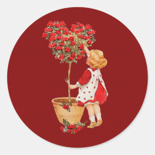Sticker Rond Topiaire en forme de coeur