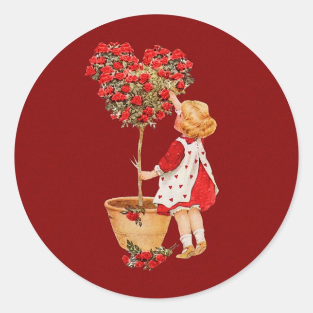 Sticker Rond Topiaire en forme de coeur (Devant)