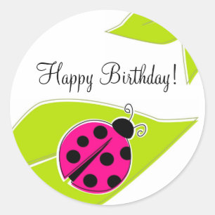 Sticker Rond Toppers de cupcake rose Ladybug