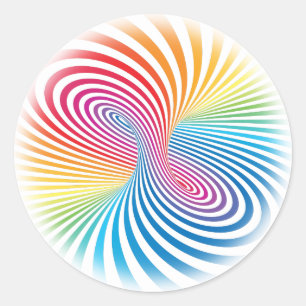 Sticker Rond Tore rayé. Illusion optique de mouvement sans fin