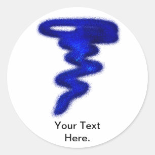 Sticker Rond Tornade bleue