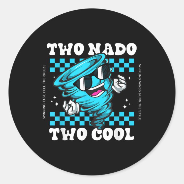 Sticker Rond Tornado Deux Anniversaire Garçon Deux Anniversaire (Devant)