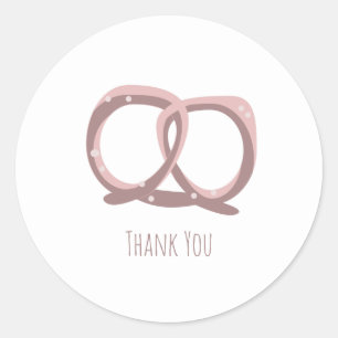 Sticker Rond Torsade Bretzel Salé Fête d'Anniversaire  