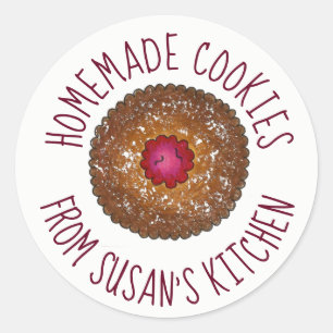 Sticker Rond Torte Linzer de framboise Cuisine cuite personnali