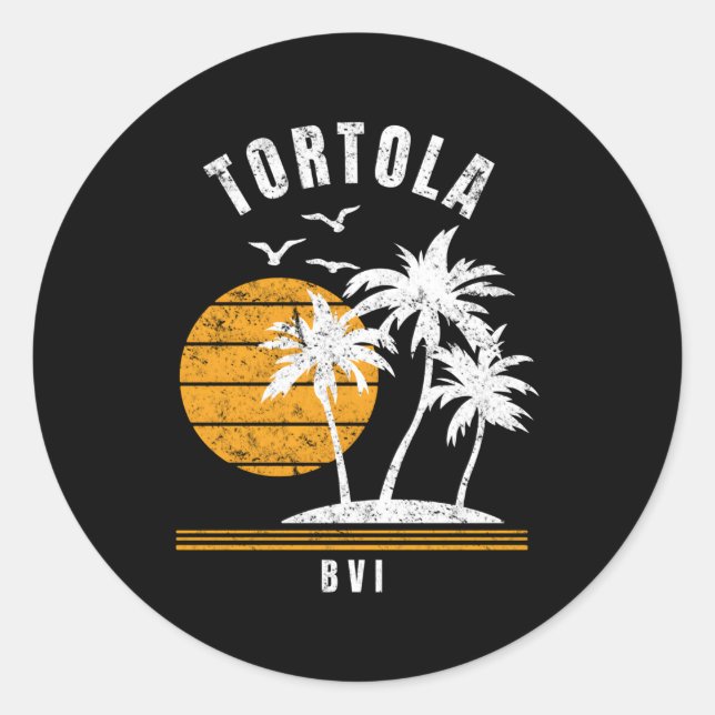 Sticker Rond Tortola Island Bvi Caraïbes vacances (Devant)