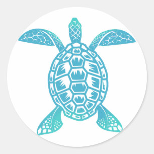 Sticker Rond Tortue arc-en-ciel couleur pastel