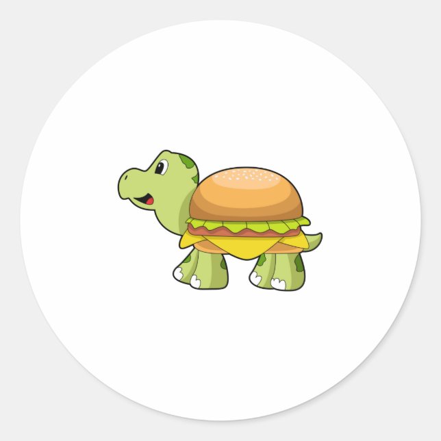 Sticker Rond Tortue avec coquille comme Burger.PNG (Devant)