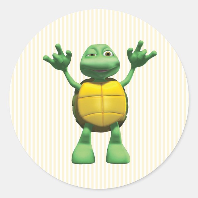 Sticker Rond Tortue cool (Devant)