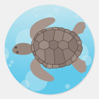 Sticker Rond Tortue de mer