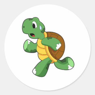 Sticker Rond Tortue en Jogger à Running