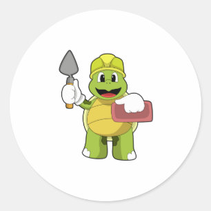 Sticker Rond Tortue en mason avec pierre