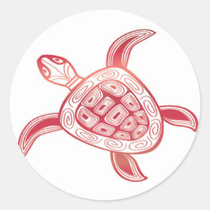 Sticker Rond Tortue Hawaii