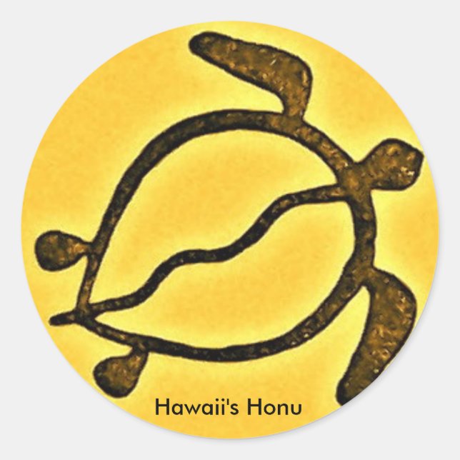 Sticker Rond Tortue honu hawaïenne (Devant)