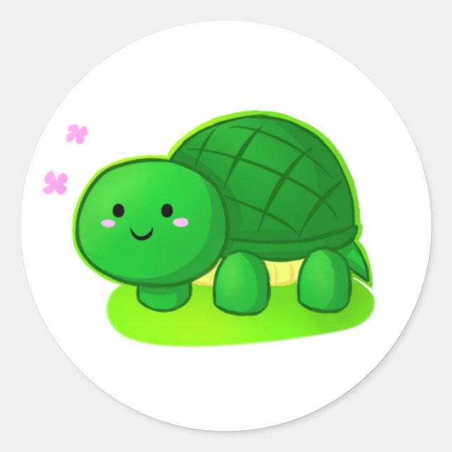 Sticker Rond Tortue pacifique (Devant)