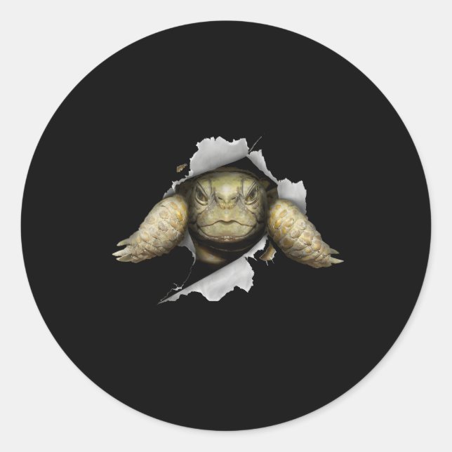 Sticker Rond Tortue propriétaire Tortue Tortue Love Tortoise (Devant)
