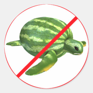 Sticker Rond Tortues melontades interdites !