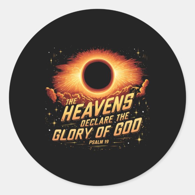 Sticker Rond Total Des Cieux Éclipses Solaires Déclarent La Glo (Devant)