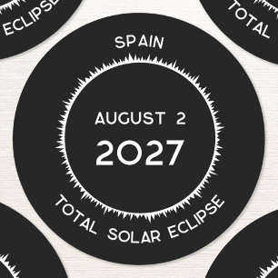 Sticker Rond Total Éclipse Solaire 2027 Espagne